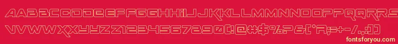 Spacerangerout Font – Yellow Fonts on Red Background