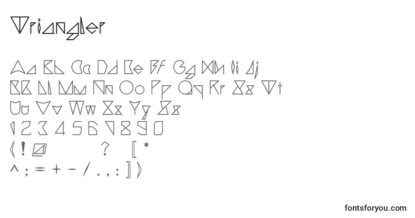 Schriftart Triangler – Alphabet, Zahlen, spezielle Symbole