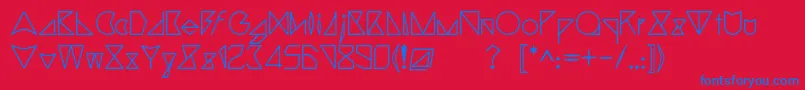 Triangler Font – Blue Fonts on Red Background