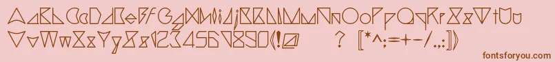 Triangler-Schriftart – Braune Schriften auf rosa Hintergrund