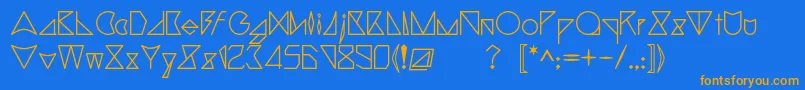 Triangler Font – Orange Fonts on Blue Background