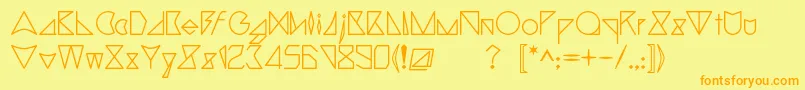 Weitere Informationen zur Triangler-Schriftart Triangler-Schriftart – Orangefarbene Schriften auf gelbem Hintergrund
