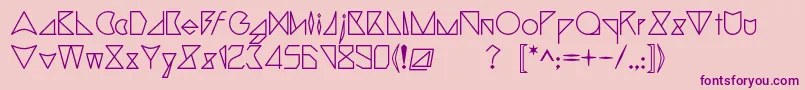 Triangler-Schriftart – Violette Schriften auf rosa Hintergrund