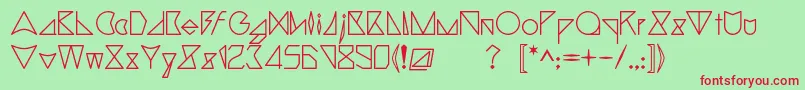 Czcionka Triangler – czerwone czcionki na zielonym tle
