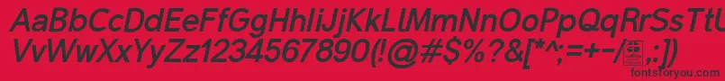 MalterSansBoldItalicDemo-fontti – mustat fontit punaisella taustalla