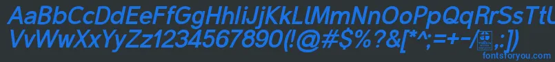 MalterSansBoldItalicDemo Font – Blue Fonts on Black Background
