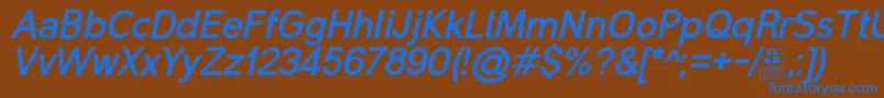 Шрифт MalterSansBoldItalicDemo – синие шрифты на коричневом фоне