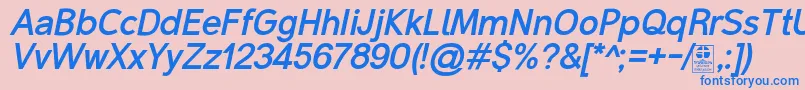 MalterSansBoldItalicDemo-Schriftart – Blaue Schriften auf rosa Hintergrund