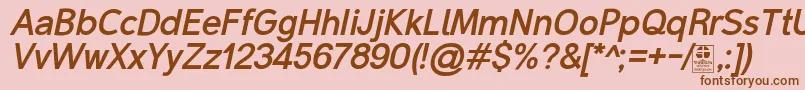MalterSansBoldItalicDemo-fontti – ruskeat fontit vaaleanpunaisella taustalla