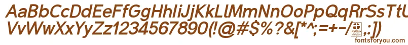 Шрифт MalterSansBoldItalicDemo – коричневые шрифты на белом фоне