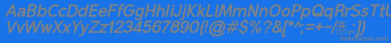 フォントMalterSansBoldItalicDemo – 青い背景に灰色の文字
