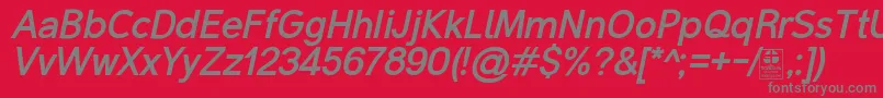 フォントMalterSansBoldItalicDemo – 赤い背景に灰色の文字