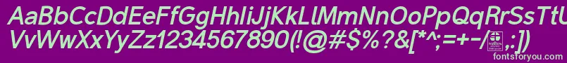 MalterSansBoldItalicDemo Font – Green Fonts on Purple Background