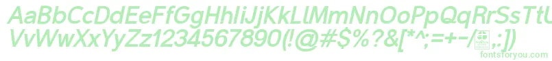 Шрифт MalterSansBoldItalicDemo – зелёные шрифты на белом фоне