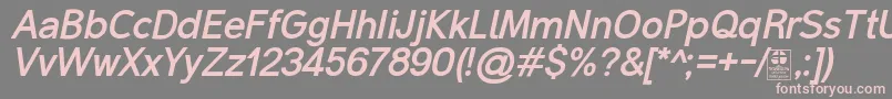フォントMalterSansBoldItalicDemo – 灰色の背景にピンクのフォント