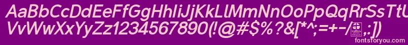 MalterSansBoldItalicDemo-fontti – vaaleanpunaiset fontit violetilla taustalla