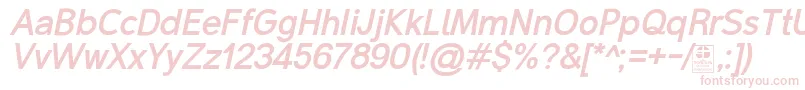 MalterSansBoldItalicDemo-fontti – vaaleanpunaiset fontit valkoisella taustalla
