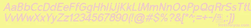 Шрифт MalterSansBoldItalicDemo – розовые шрифты на жёлтом фоне
