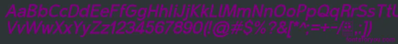 Шрифт MalterSansBoldItalicDemo – фиолетовые шрифты на чёрном фоне
