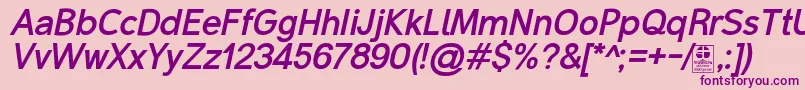 フォントMalterSansBoldItalicDemo – ピンクの背景に紫のフォント