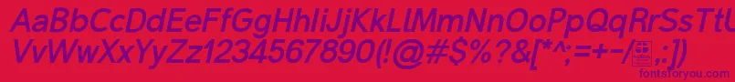 Шрифт MalterSansBoldItalicDemo – фиолетовые шрифты на красном фоне