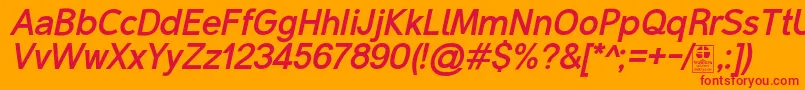 フォントMalterSansBoldItalicDemo – オレンジの背景に赤い文字
