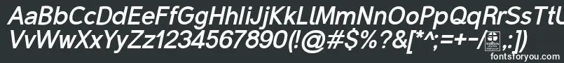 フォントMalterSansBoldItalicDemo – 黒い背景に白い文字