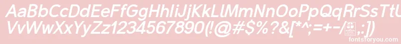 Шрифт MalterSansBoldItalicDemo – белые шрифты на розовом фоне
