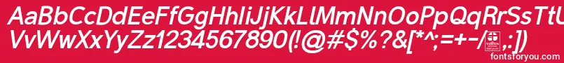 Шрифт MalterSansBoldItalicDemo – белые шрифты на красном фоне
