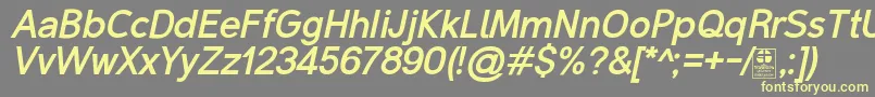 MalterSansBoldItalicDemo-Schriftart – Gelbe Schriften auf grauem Hintergrund