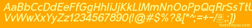 フォントMalterSansBoldItalicDemo – オレンジの背景に黄色の文字