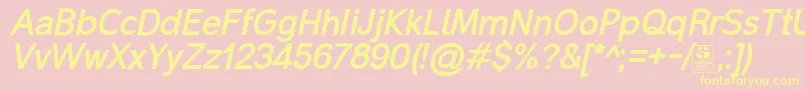 MalterSansBoldItalicDemo-fontti – keltaiset fontit vaaleanpunaisella taustalla