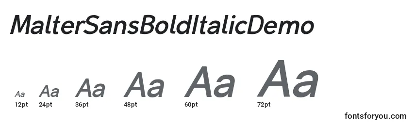 MalterSansBoldItalicDemo Font Sizes