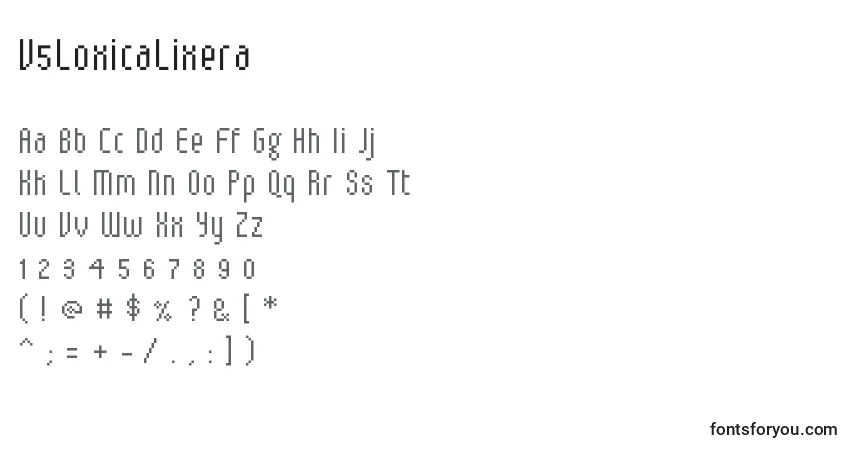 Schriftart V5LoxicaLixera – Alphabet, Zahlen, spezielle Symbole