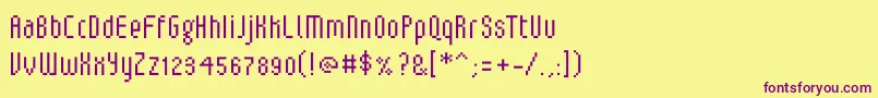 フォントV5LoxicaLixera – 紫色のフォント、黄色の背景