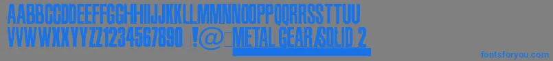Więcej informacji o czcionce MetalGearSolid2 Czcionka MetalGearSolid2 – niebieskie czcionki na szarym tle