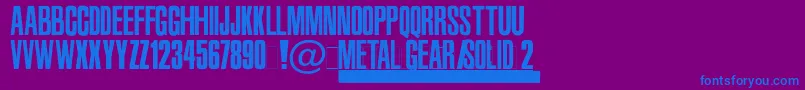 Fonte MetalGearSolid2 – fontes azuis em um fundo violeta