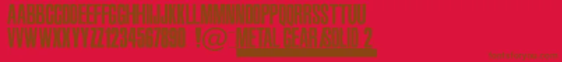 Fonte MetalGearSolid2 – fontes marrons em um fundo vermelho