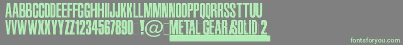 MetalGearSolid2 Font – Green Fonts on Gray Background