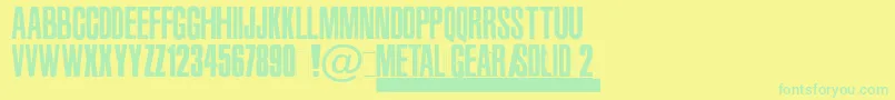 MetalGearSolid2-Schriftart – Grüne Schriften auf gelbem Hintergrund