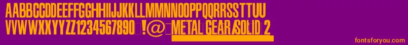 Weitere Informationen zur MetalGearSolid2-Schriftart MetalGearSolid2-Schriftart – Orangefarbene Schriften auf violettem Hintergrund