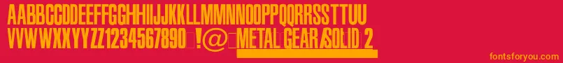 MetalGearSolid2 Font – Orange Fonts on Red Background
