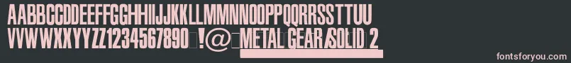 MetalGearSolid2-Schriftart – Rosa Schriften auf schwarzem Hintergrund