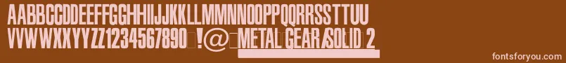 フォントMetalGearSolid2 – 茶色の背景にピンクのフォント