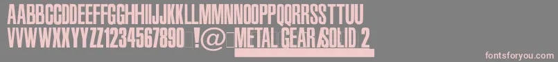 Czcionka MetalGearSolid2 – różowe czcionki na szarym tle