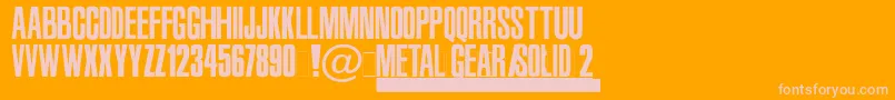 MetalGearSolid2-Schriftart – Rosa Schriften auf orangefarbenem Hintergrund