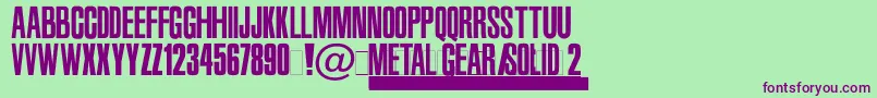 MetalGearSolid2 Font – Purple Fonts on Green Background