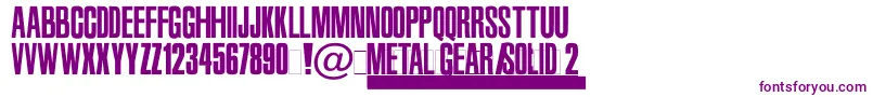 MetalGearSolid2-Schriftart – Violette Schriften auf weißem Hintergrund