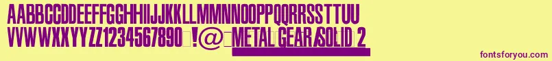MetalGearSolid2 Font – Purple Fonts on Yellow Background