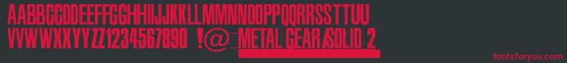 Saiba mais sobre a fonte MetalGearSolid2 Fonte MetalGearSolid2 – fontes vermelhas em um fundo preto